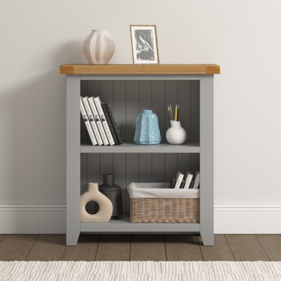 seconique Windsor Low Bookcase Pebble Grey/Oak