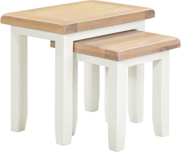 Seconique Windsor Nest Of 2 Tables Ivory/Oak