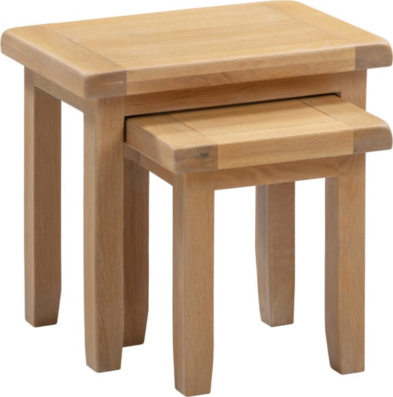 Seconique Windsor Nest Of 2 Tables Natural Oak
