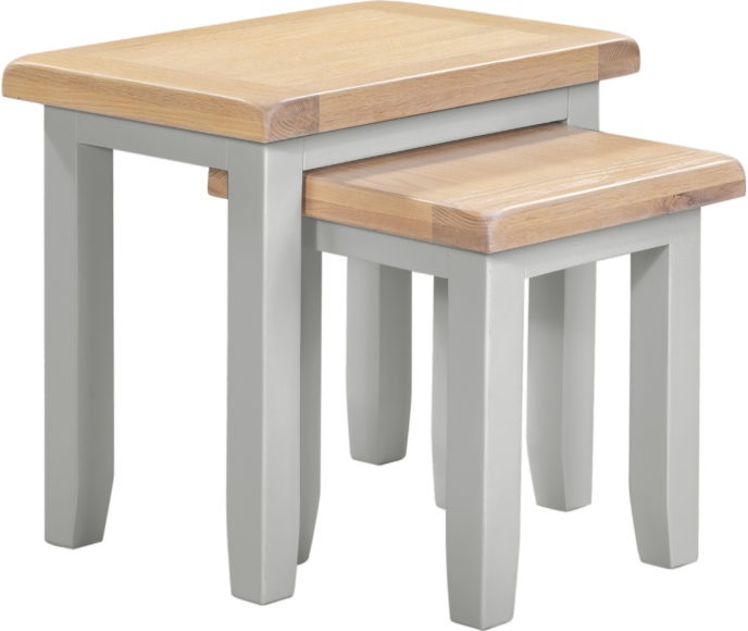 Seconique Windsor Nest Of 2 Tables Pebble Grey/Oak