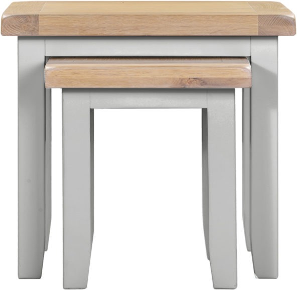 Seconique Windsor Nest Of 2 Tables Pebble Grey/Oak