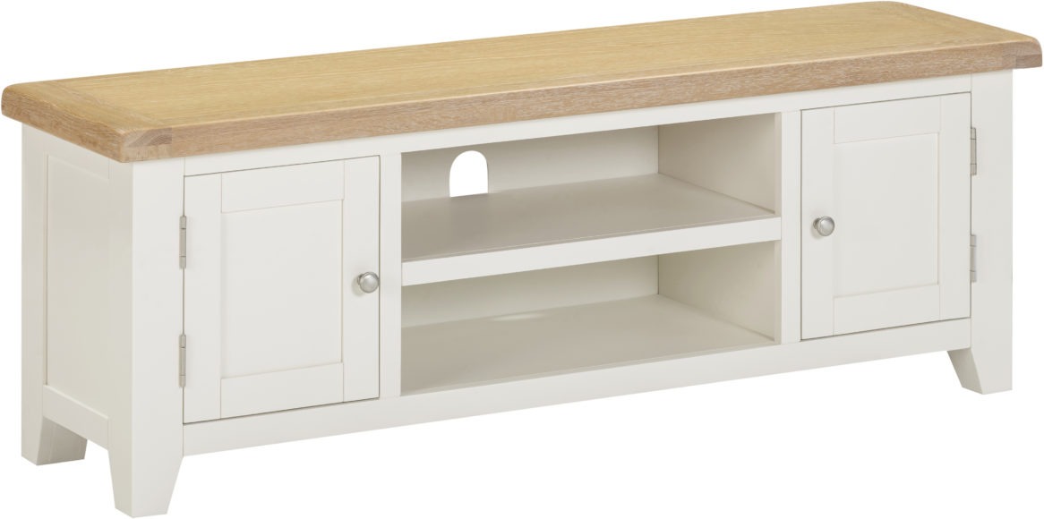 Seconique Windsor Straight TV Unit Ivory/Oak