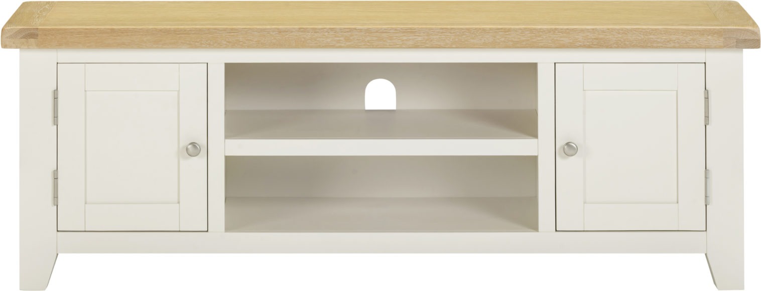 Seconique Windsor Straight TV Unit Ivory/Oak