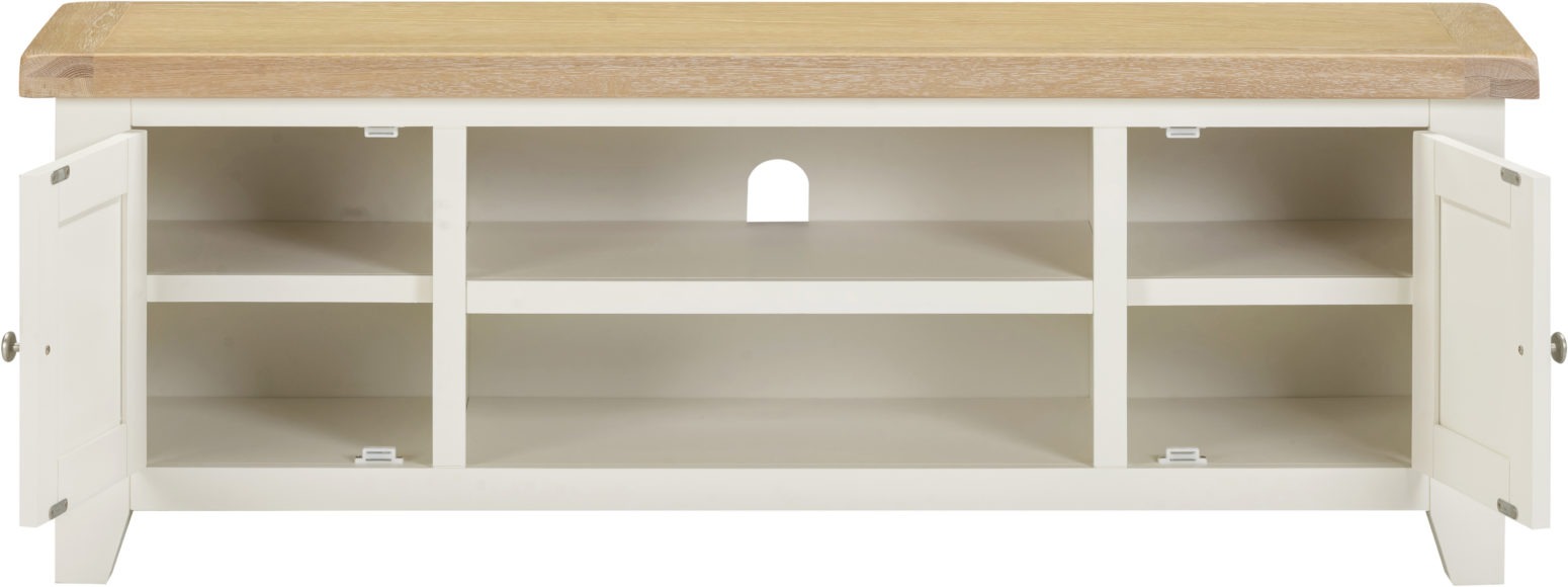 Seconique Windsor Straight TV Unit Ivory/Oak