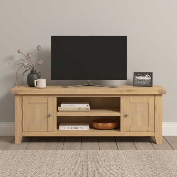 seconique Windsor Straight TV Unit Natural Oak