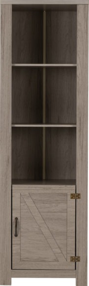 Seconique Zurich 1 Door Bookcase Grey Wood Grain