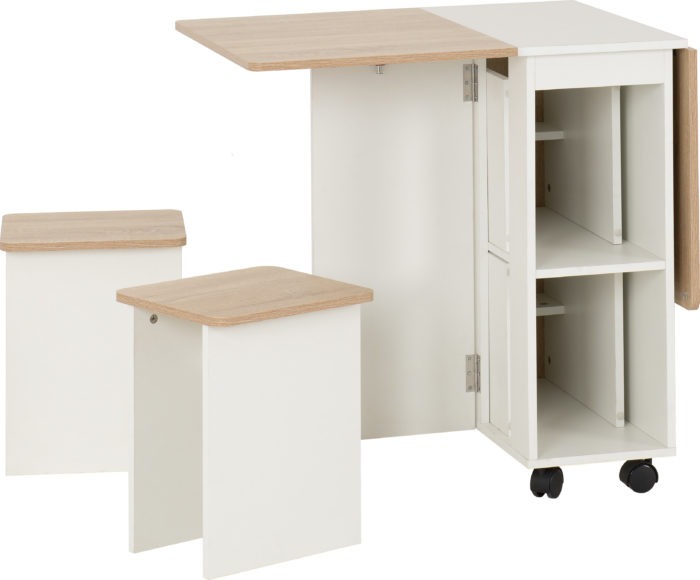 Seconique Seymore Stowaway Dining Set Oak Effect/White
