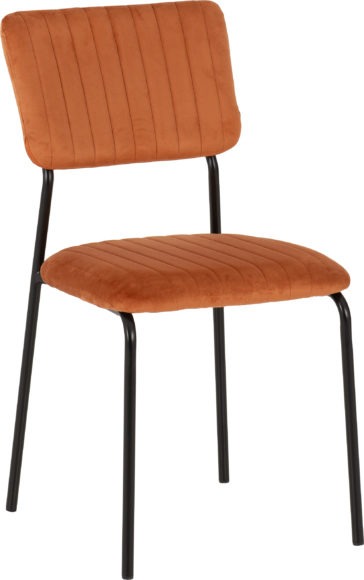 Seconique Sheldon Chair (Box Of 4) Burnt Orange Velvet Fabric