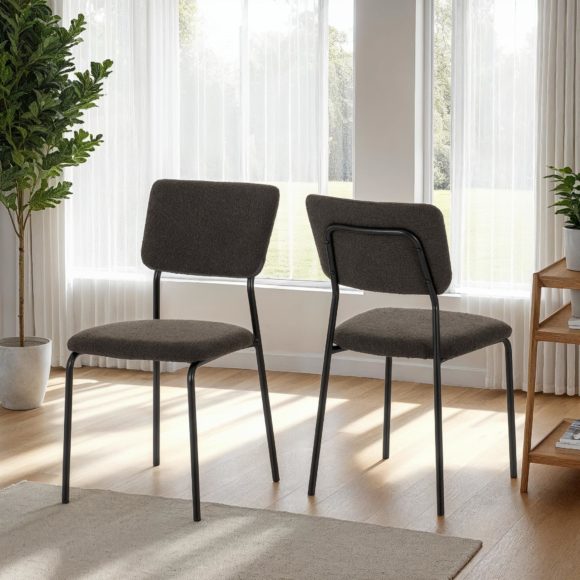 seconique Sheldon Chair (Box of 4) Grey Boucle Fabric