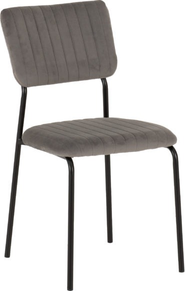 Seconique Sheldon Chair (Box Of 4) Grey Velvet Fabric