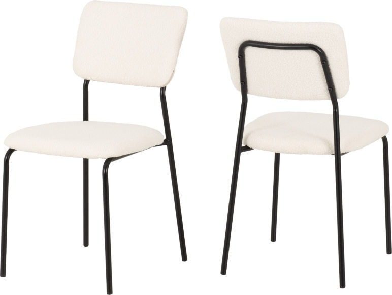 Seconique Sheldon Chair (Box Of 4) Ivory Boucle Fabric