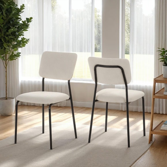 seconique Sheldon Chair (Box of 4) Ivory Boucle Fabric