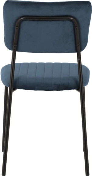 Seconique Sheldon Chair (Box Of 4) Navy Blue Velvet Fabric