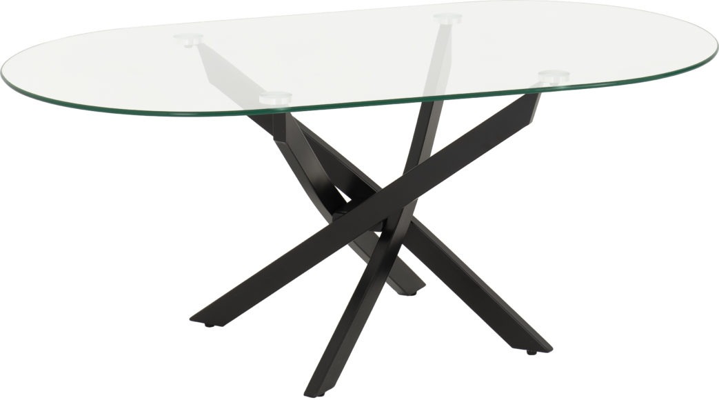 Seconique Sheldon Oval Coffee Table Clear Glass/Black