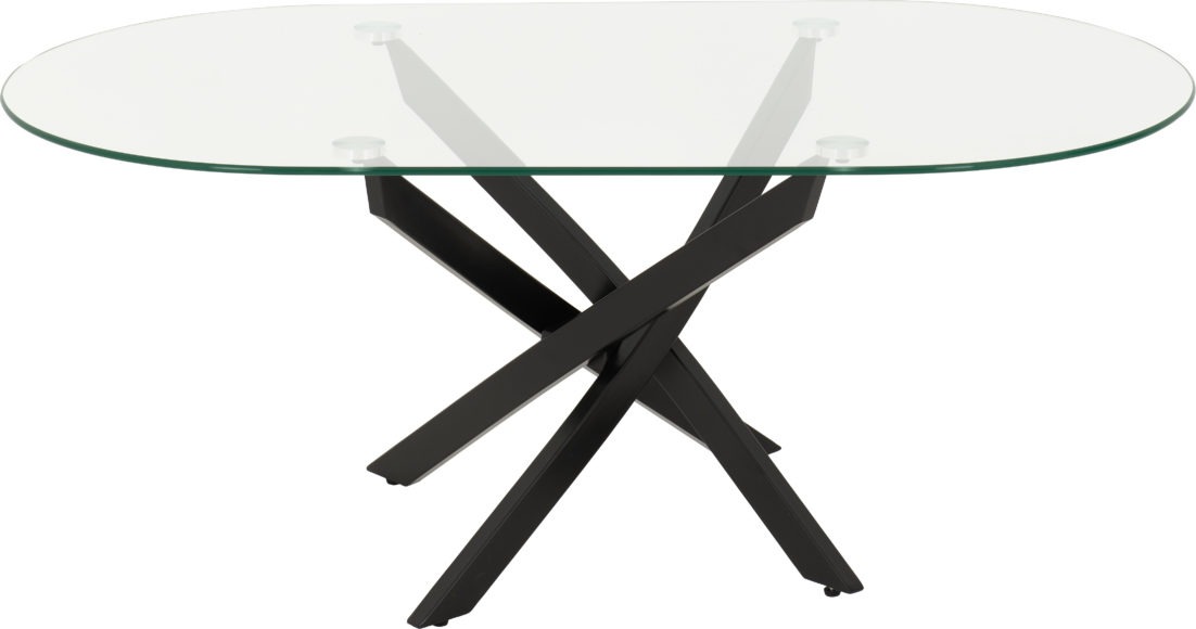 Seconique Sheldon Oval Coffee Table Clear Glass/Black