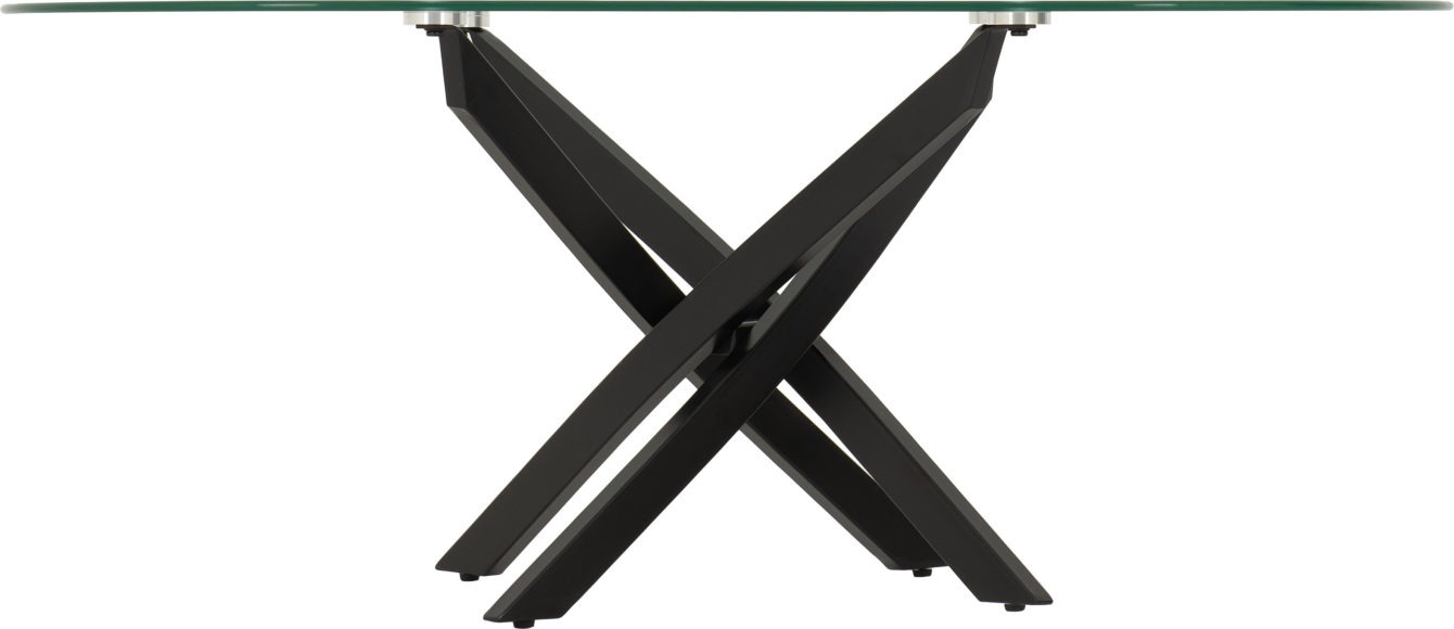 Seconique Sheldon Oval Coffee Table Clear Glass/Black