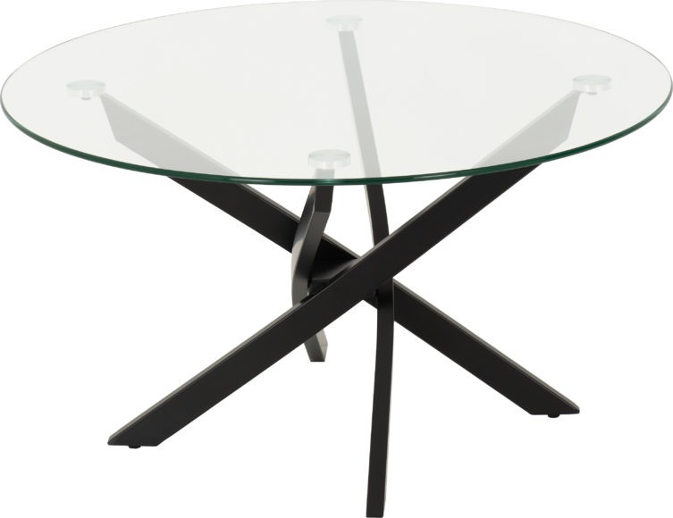 Seconique Sheldon Round Coffee Table Clear Glass/Black