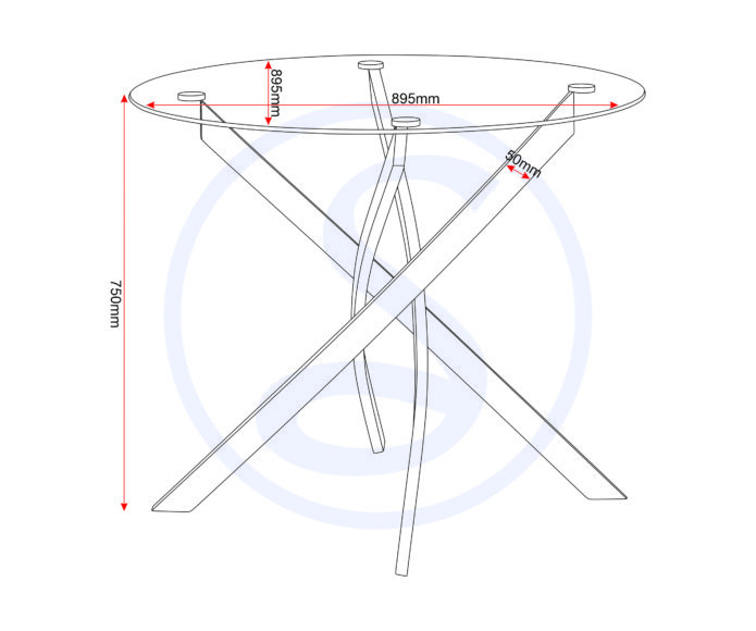 Seconique Sheldon Round Glass Top Dining Table Clear Glass/Black