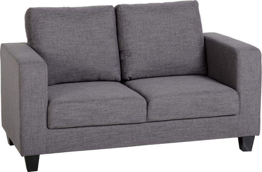 Seconique Tempo Two Seater Sofa-in-a-Box Grey Fabric