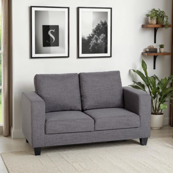 seconique Tempo Two Seater Sofa-in-a-Box Grey Fabric