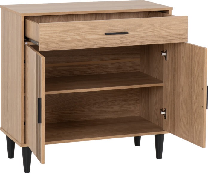 Seconique Tessa 2 Door 1 Drawer Sideboard Natural Oak Effect
