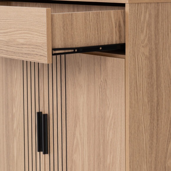 Seconique Tessa 2 Door 1 Drawer Sideboard Natural Oak Effect