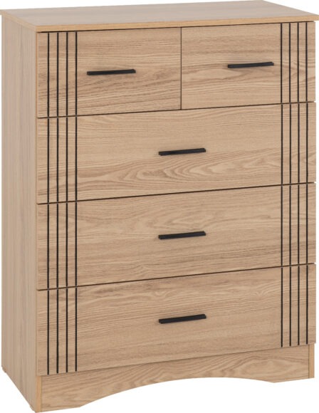 Seconique Tessa 3+2 Drawer Chest Natural Oak Effect