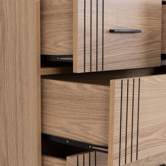 Seconique Tessa 3+2 Drawer Chest Natural Oak Effect