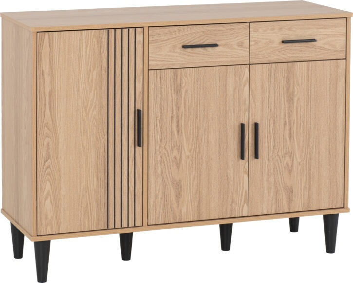 Seconique Tessa 3 Door 2 Drawer Sideboard Natural Oak Effect
