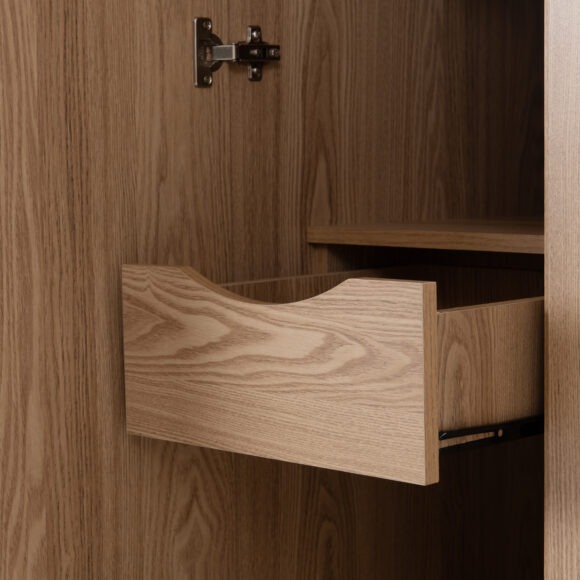 Seconique Tessa 4 Door Mirrored Wardrobe Natural Oak Effect