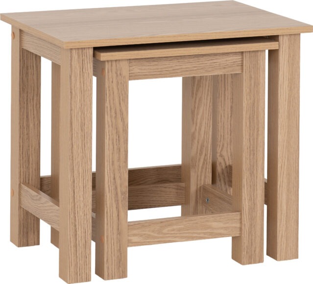 Seconique Tessa Nest Of 2 Tables Natural Oak Effect