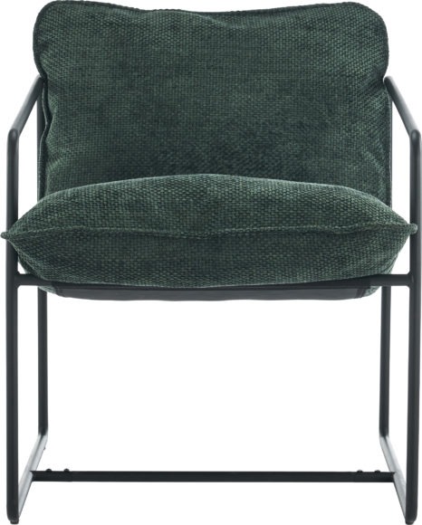 Seconique Tivoli Occasional Chair Black Metal/Green Fabric
