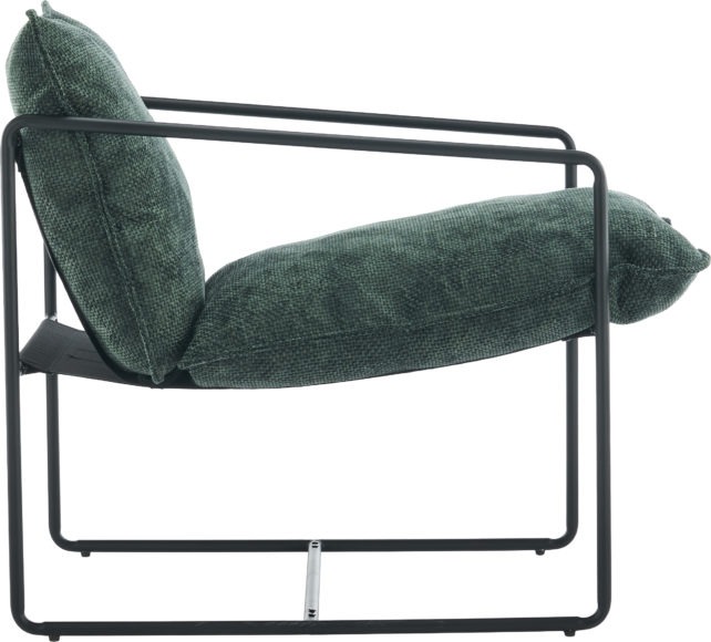 Seconique Tivoli Occasional Chair Black Metal/Green Fabric