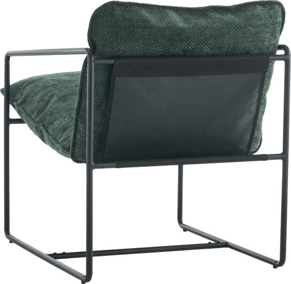 Seconique Tivoli Occasional Chair Black Metal/Green Fabric
