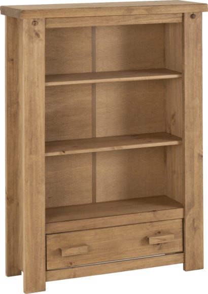 Seconique Tortilla 1 Drawer Bookcase Distressed Waxed Pine
