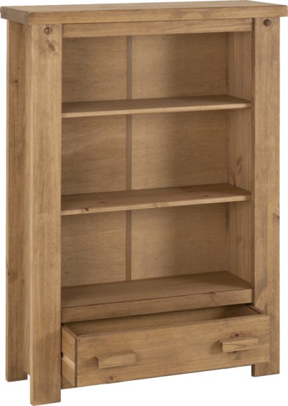 Seconique Tortilla 1 Drawer Bookcase Distressed Waxed Pine