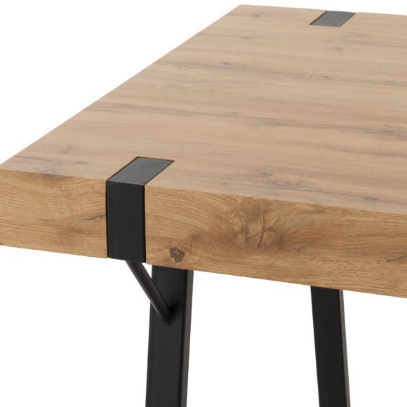 Seconique Treviso Dining Table Light Oak Effect/Black
