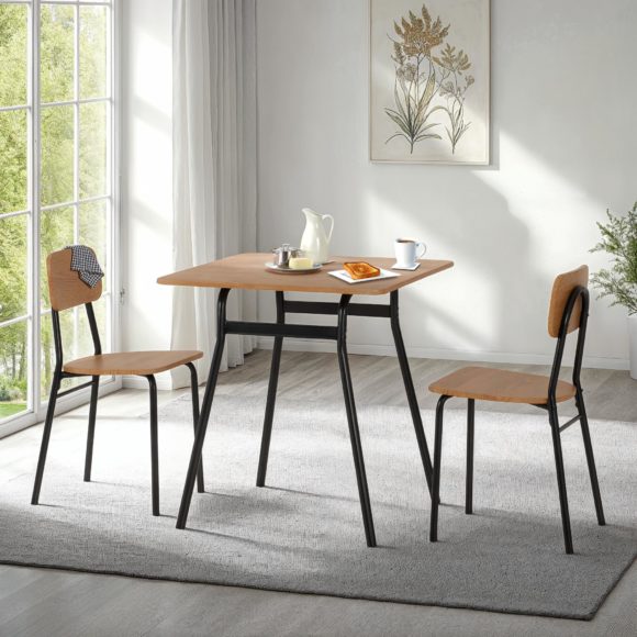seconique Warren 1+2 Dining Set Russet Oak Effect/Black