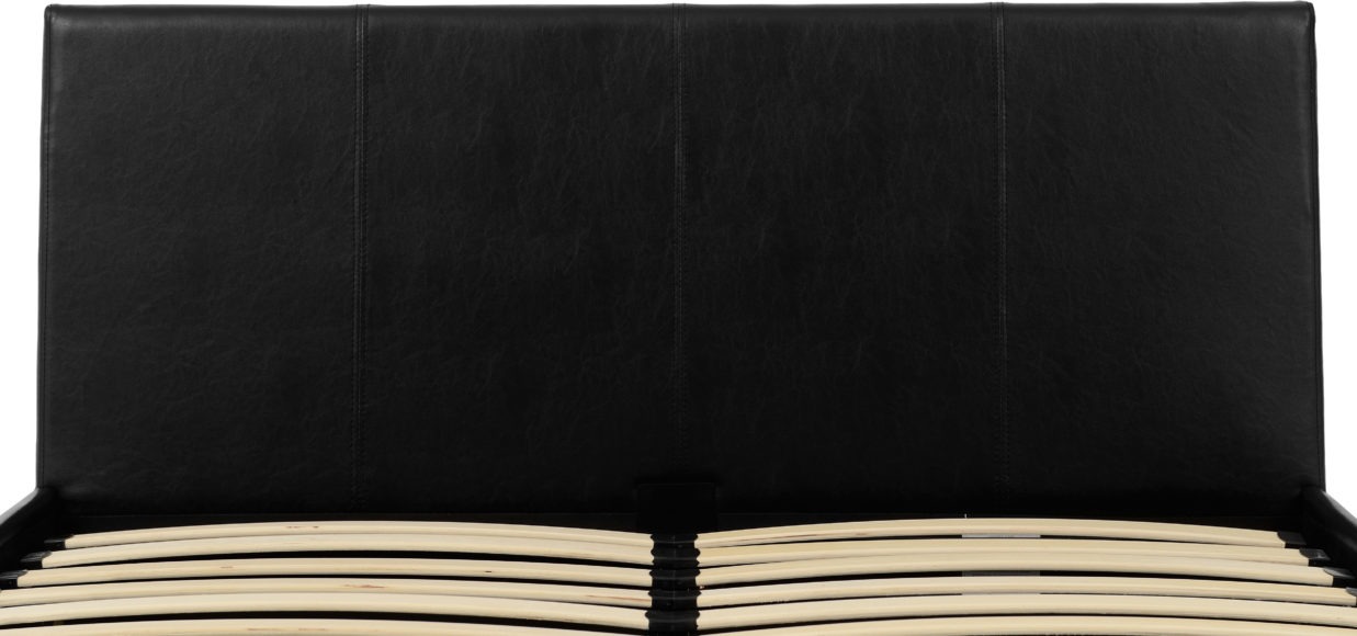 Seconique Waverley 5' Storage Bed Black Faux Leather