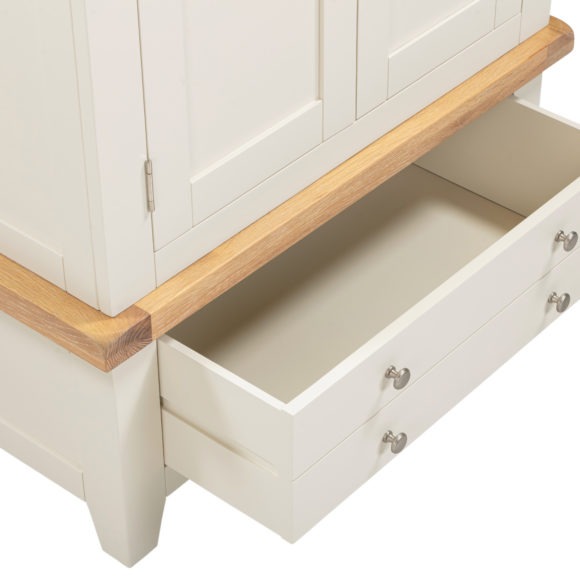 Seconique Windsor 2 Door 1 Drawer Wardrobe Ivory/Oak