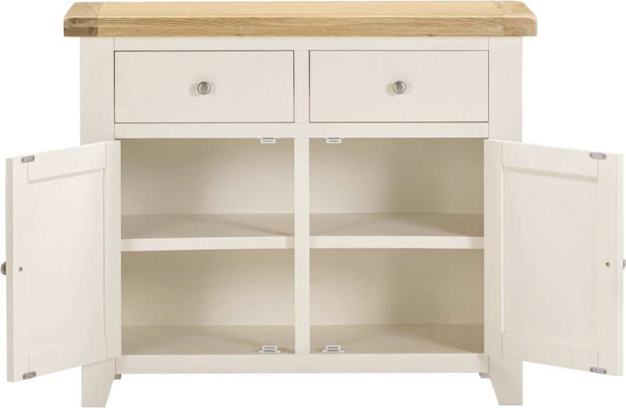 Seconique Windsor 2 Door 2 Drawer Sideboard Ivory/Oak