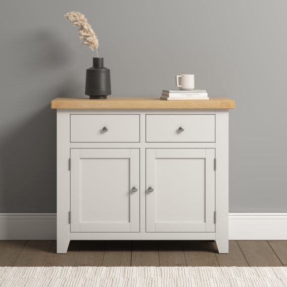 seconique Windsor 2 Door 2 Drawer Sideboard Ivory/Oak