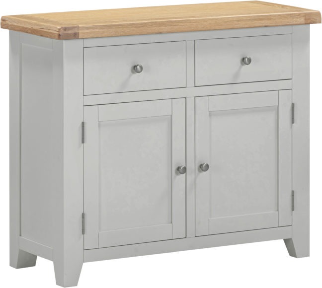 Seconique Windsor 2 Door 2 Drawer Sideboard Pebble Grey/Oak