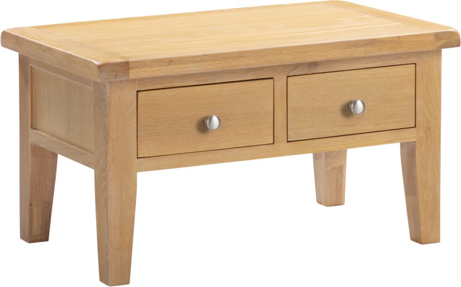 Seconique Windsor 2 Drawer Coffee Table Natural Oak