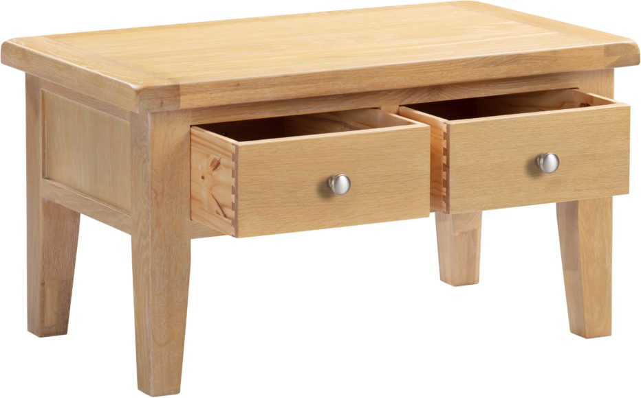 Seconique Windsor 2 Drawer Coffee Table Natural Oak