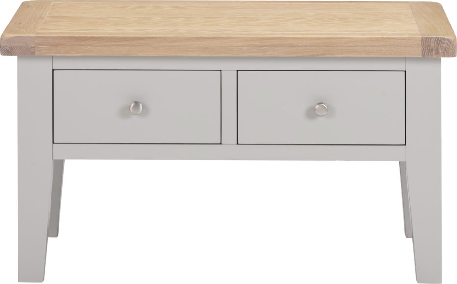 Seconique Windsor 2 Drawer Coffee Table Pebble Grey/Oak