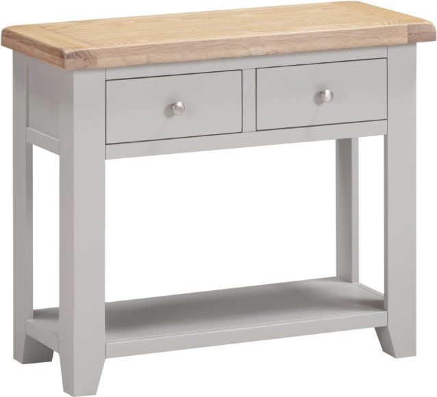 Seconique Windsor 2 Drawer Console Table Pebble Grey/Oak
