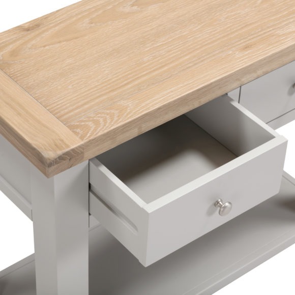 Seconique Windsor 2 Drawer Console Table Pebble Grey/Oak
