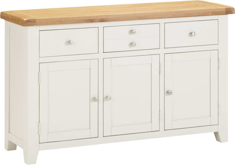 Seconique Windsor 3 Door 3 Drawer Sideboard Ivory/Oak