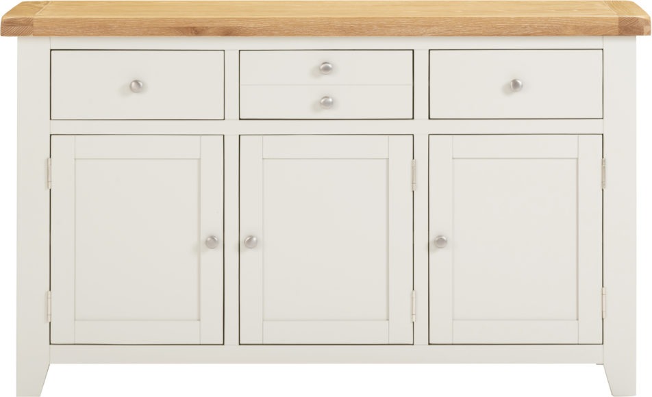 Seconique Windsor 3 Door 3 Drawer Sideboard Ivory/Oak